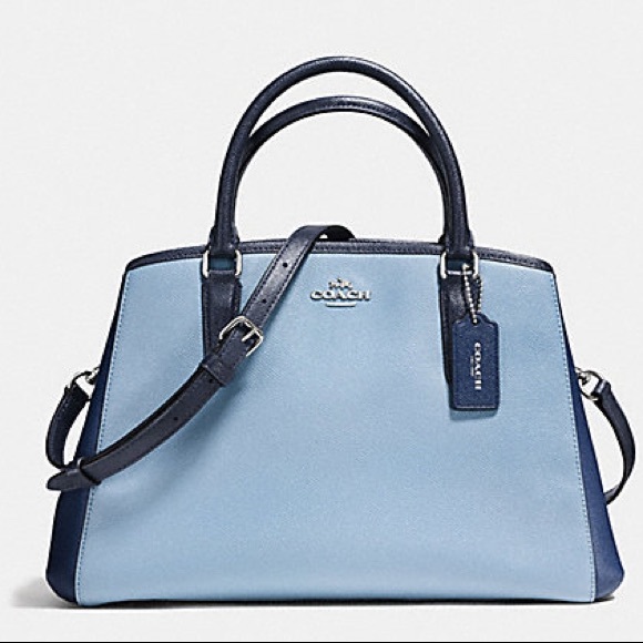 Coach Handbags - COACH SMALL MARGOT CARRYALL GEOMETRIC COLORBLOCK MIDNIGHT BLUE MULTI NWT